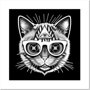 Shaman Kitty Illuminati Posters and Art